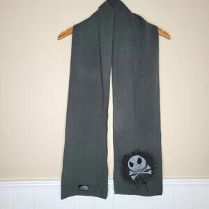 Disney Nightmare Before Christmas Grey Jack Skellington Adult Scarf EUC